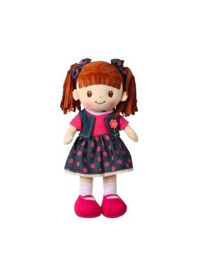 Linzy Toys Little Sweet Hearts Plush Rag Doll Ann New 16" Brown Hair Huggable